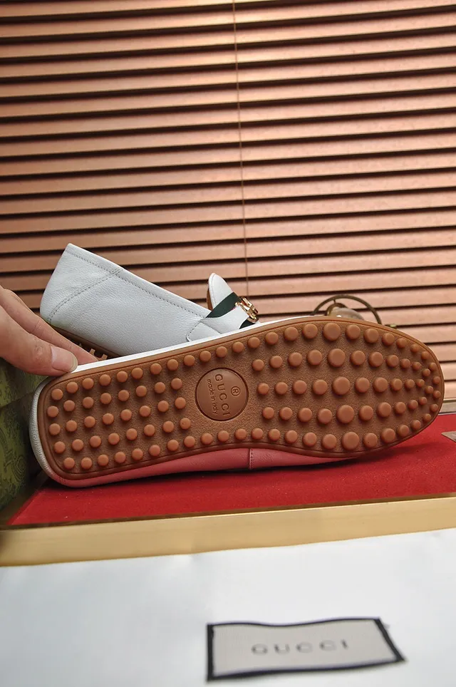 Gucci Horsebit 1955 White Leather Web Stripe Loafers 4