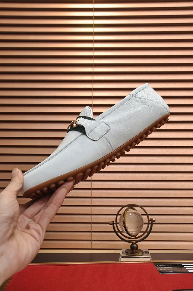Gucci Horsebit 1955 White Leather Web Stripe Loafers 6