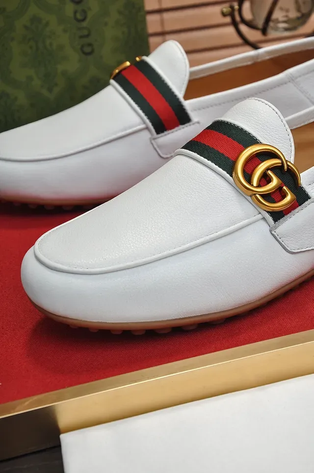 Gucci Horsebit 1955 White Red Leather Web Stripe Loafer 3