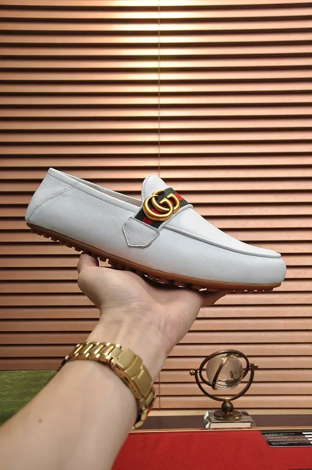 Gucci Horsebit 1955 White Red Leather Web Stripe Loafer 8