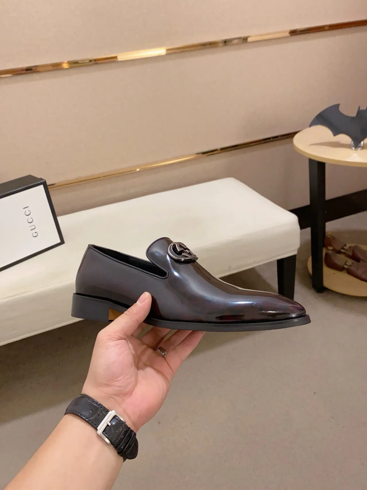 Gucci Horsebit Loafer Glossy Black Patent Leather Loafer 4
