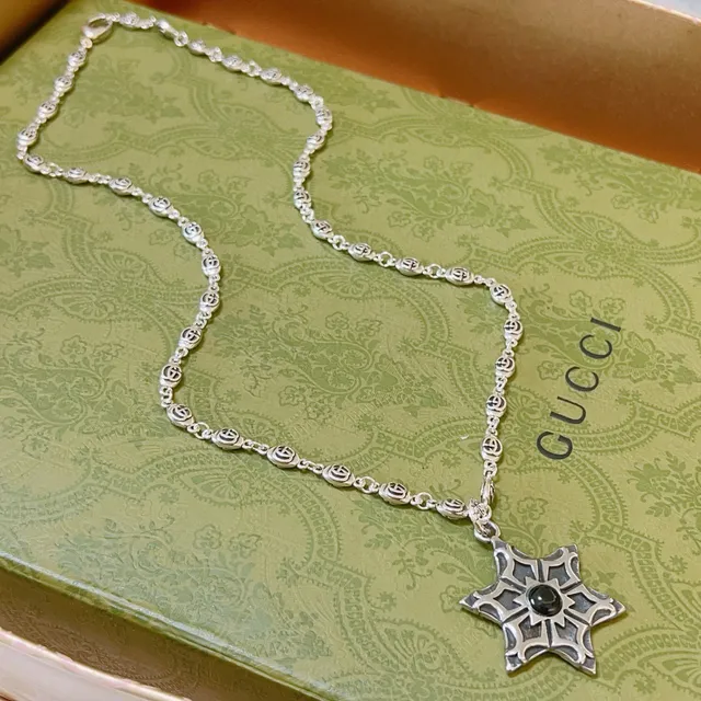 Gucci Interlocking G Chain Star Pendant Necklace 3