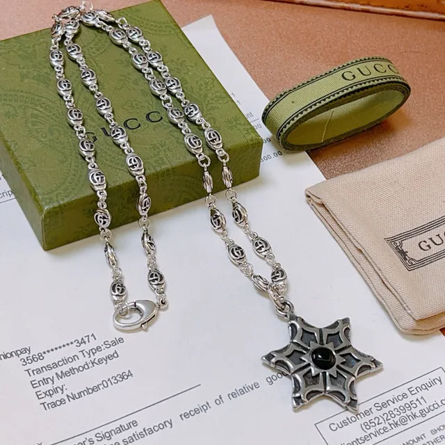 Gucci Interlocking G Chain Star Pendant Necklace 5