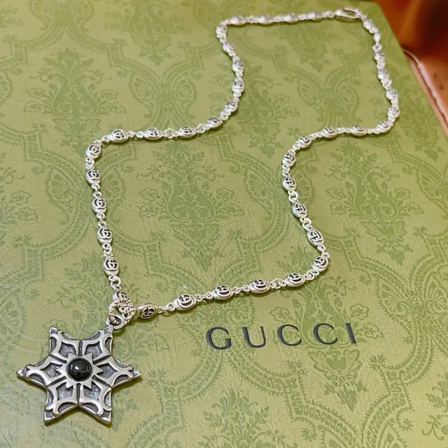 Gucci Interlocking G Chain Star Pendant Necklace 6