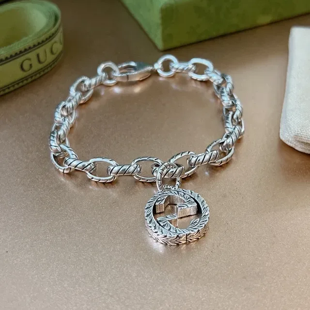 Gucci Interlocking G Twisted Rope-Link Silver Bracelet 6