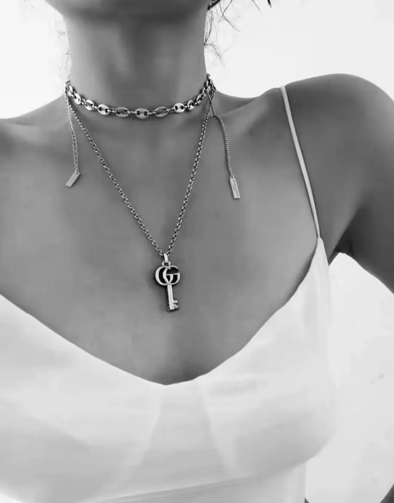 Gucci Key Pendant Silver Green Necklace 5