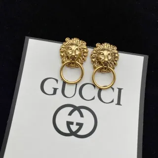 Gucci Lion Head Ring Detail Earrings