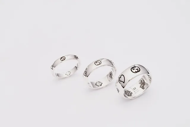 Gucci Love Silver Polished Engraved Symbolic Motifs Ring 7