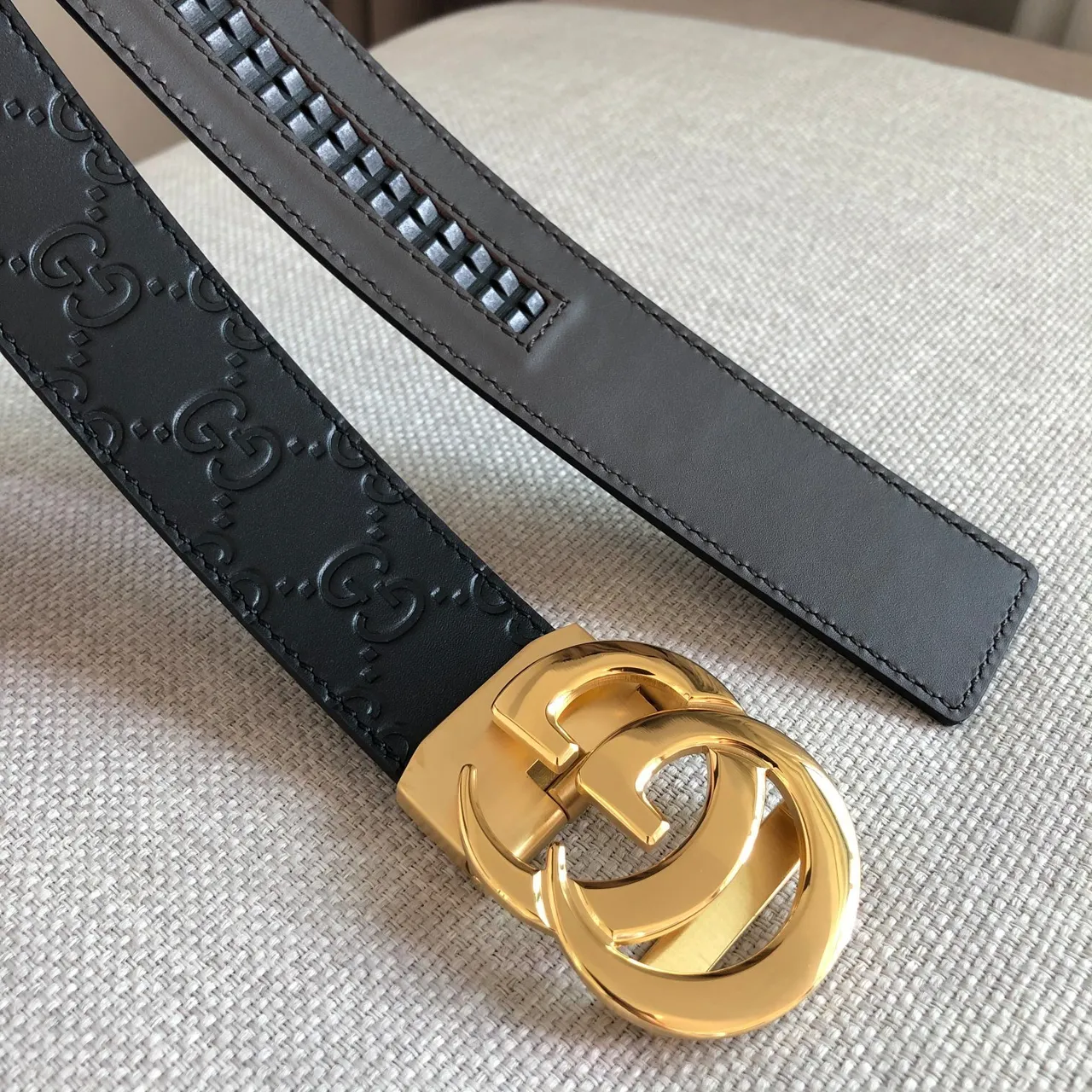 Gucci Ophidia Automatic Slide Buckle Black Leather Belt 2
