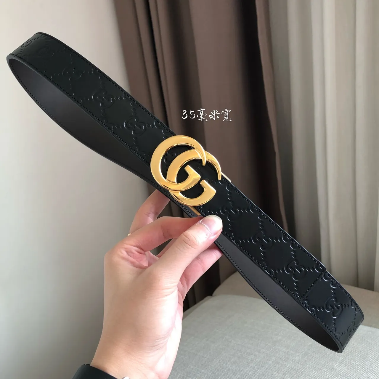 Gucci Ophidia Automatic Slide Buckle Black Leather Belt 6