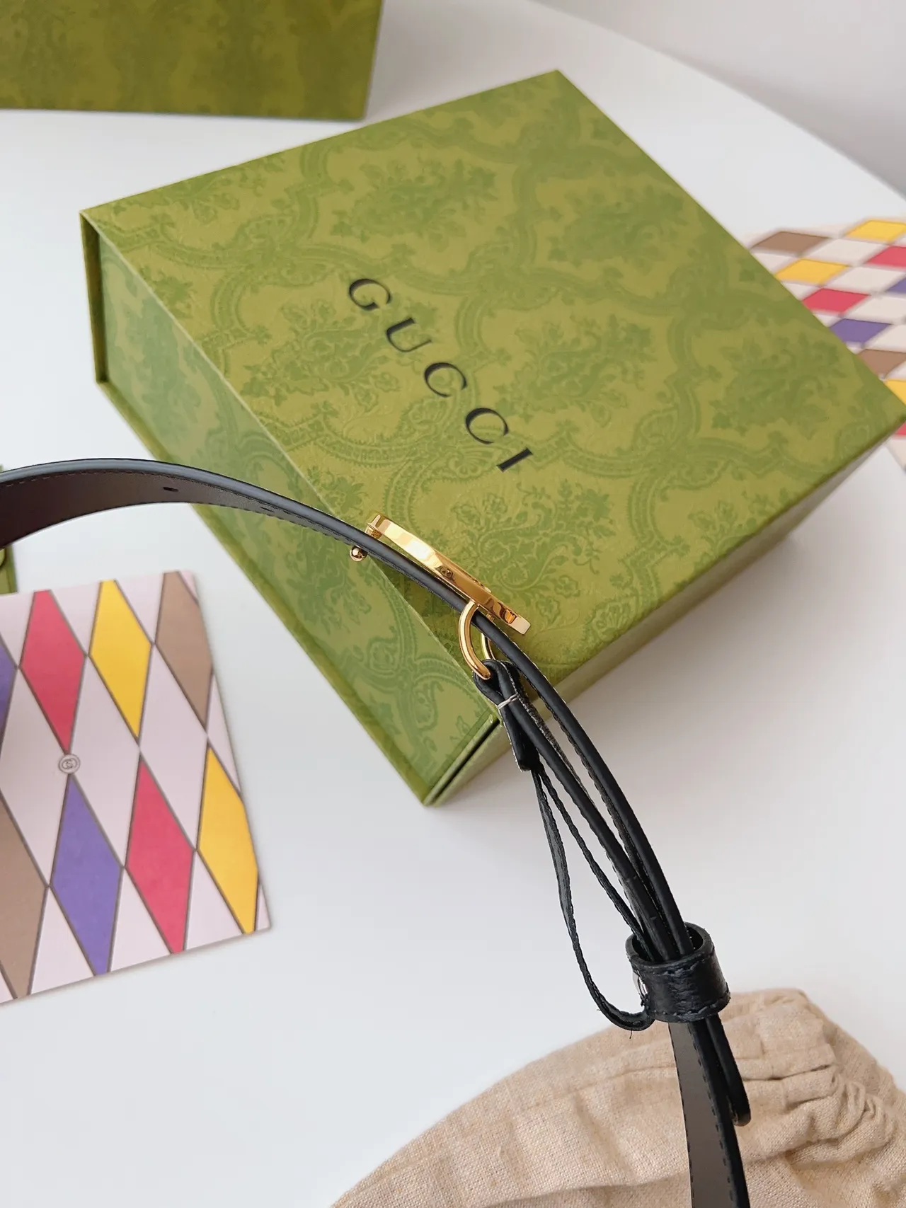 Gucci Ophidia Beige Black Interlocking G Buckle GG Monogram Canvas Leather Belt 7