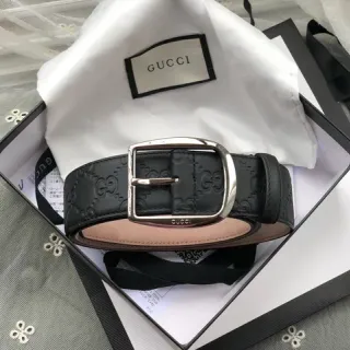 Gucci Ophidia Black Embossed GG Leather Belt