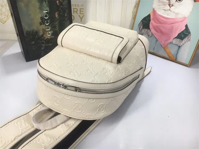 Gucci Ophidia Black GG Monogram Embossed Leather Structured Front Flap Pocket Casual Backpack 6