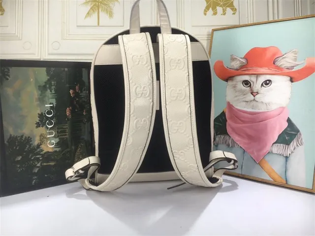 Gucci Ophidia Black GG Monogram Embossed Leather Structured Front Flap Pocket Casual Backpack 7