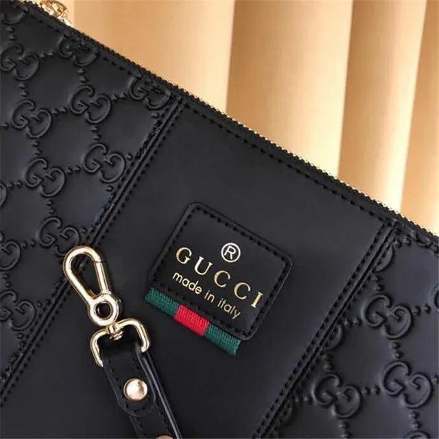 Gucci Ophidia Embossed GG Monogram Black Zip-Top Clutch 3