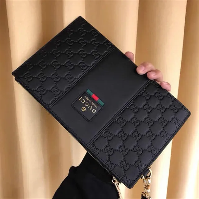 Gucci Ophidia Embossed GG Monogram Black Zip-Top Clutch 6
