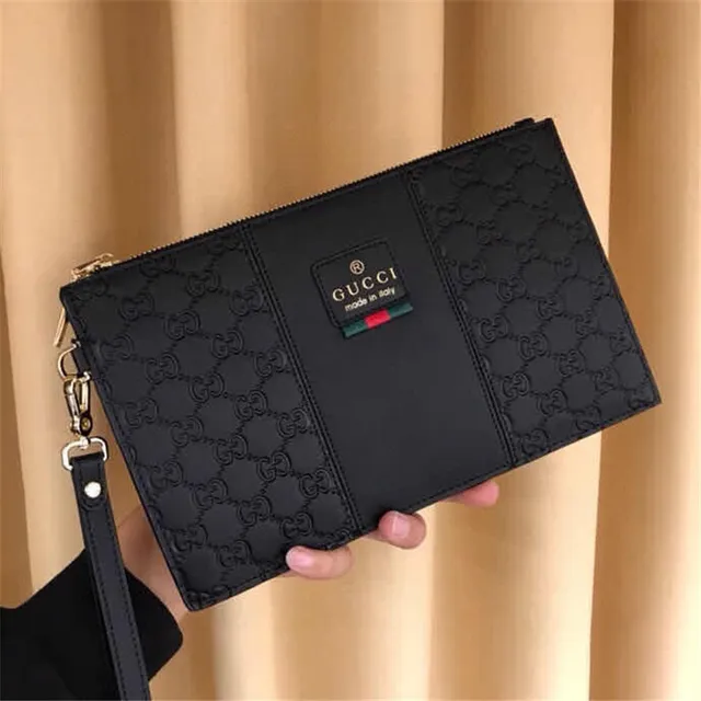 Gucci Ophidia Embossed GG Monogram Black Zip-Top Clutch 7