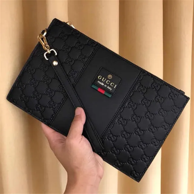 Gucci Ophidia Embossed GG Monogram Black Zip-Top Clutch 8