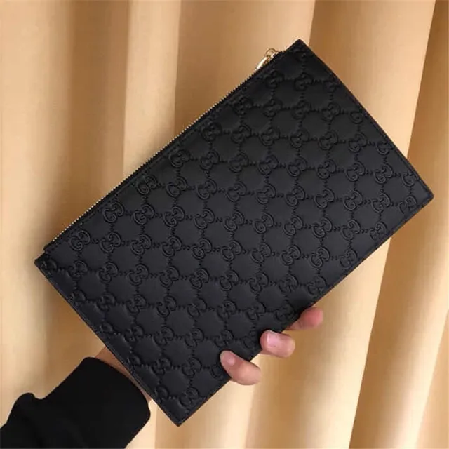 Gucci Ophidia Embossed GG Monogram Black Zip-Top Clutch 9