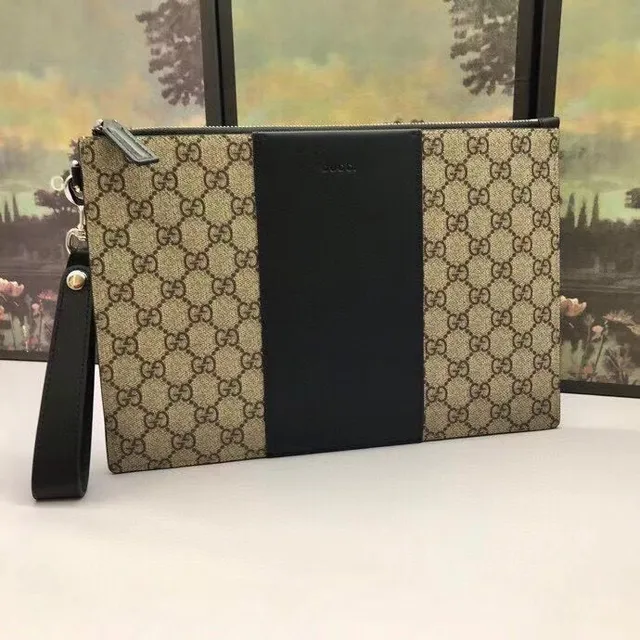 Gucci Ophidia GG Monogram Beige and Black Wristlet 2