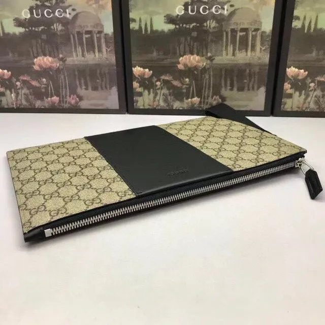 Gucci Ophidia GG Monogram Beige and Black Wristlet 4