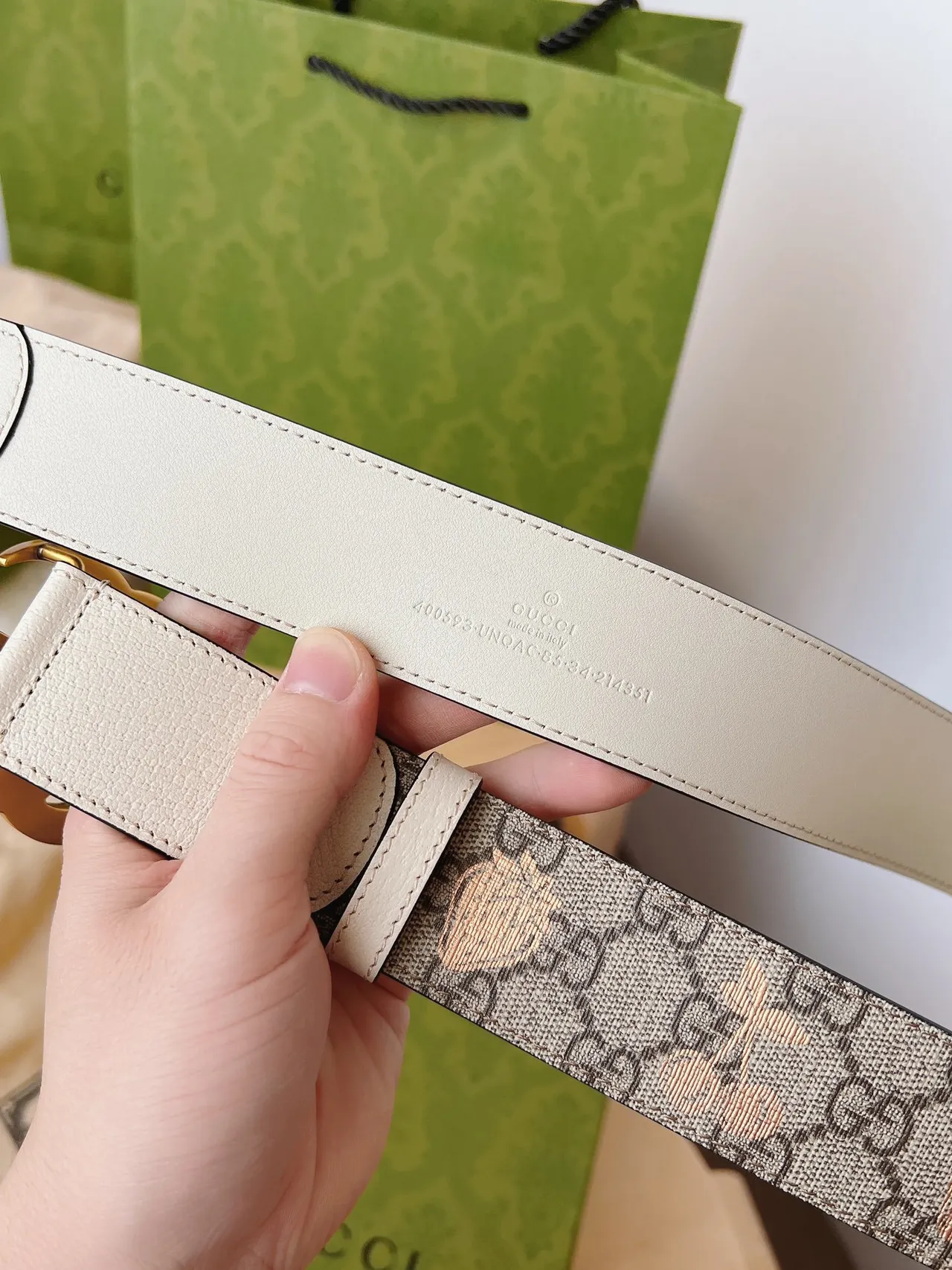 Gucci Ophidia GG Monogram Fruit Print Leather Belt 4
