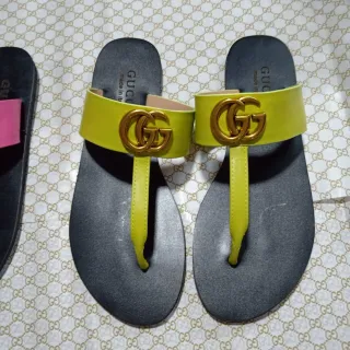Gucci Ophidia Lime Green Interlocking G Thong Casual Sandals