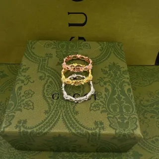Gucci Ornate Interlocking G Multi-Metal Stacking Rings