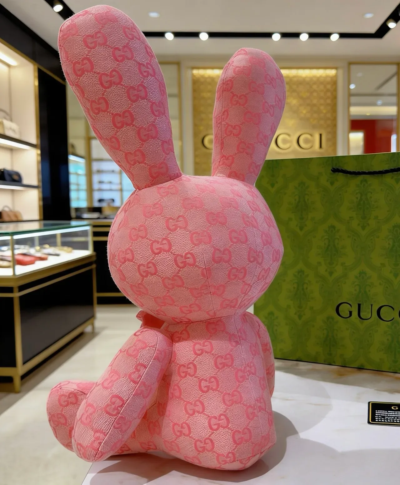 Gucci Pink Plush Monogrammed Handbag 6