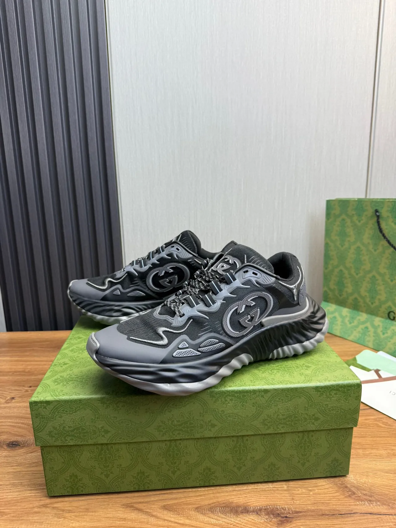 Gucci Rhyton Gray Interlocking G Lifestyle Sneakers 3