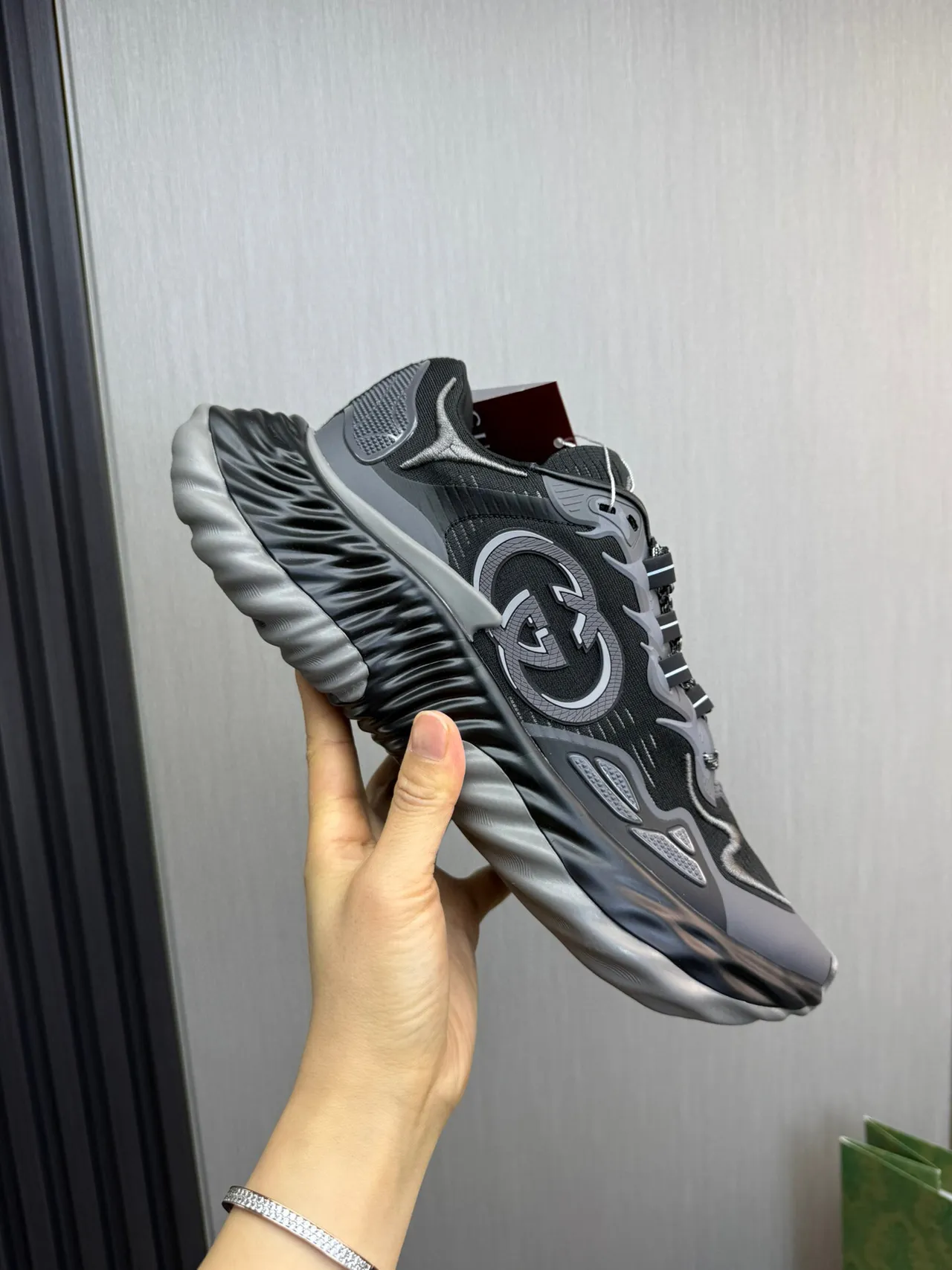 Gucci Rhyton Gray Interlocking G Lifestyle Sneakers 7