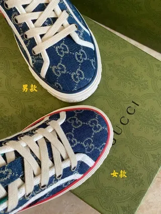 Gucci Rhyton Navy Blue GG Monogram High-Top Lifestyle Sneakers 5