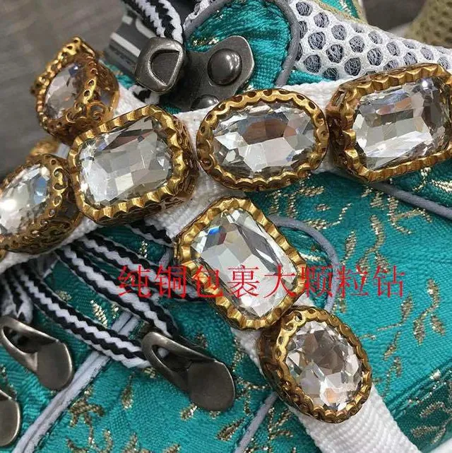 Gucci Rhyton Turquoise Crystal-Embellished Chunky Sneakers 2