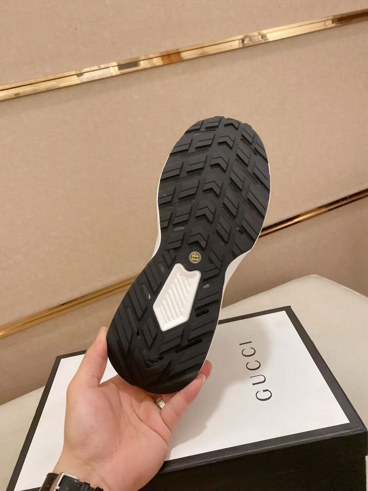 Gucci Screener Beige and White GG Monogram Web Stripe Lifestyle Sneakers 9