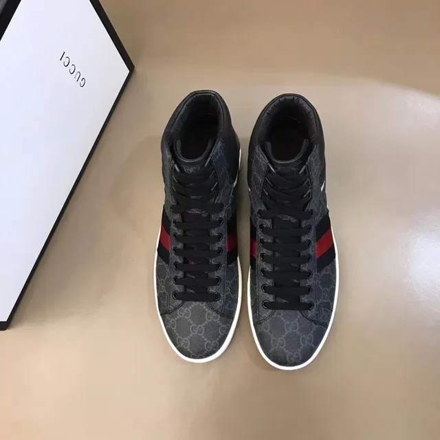 Gucci Screener Black Gray Red Green Gold Lifestyle Sneakers 2
