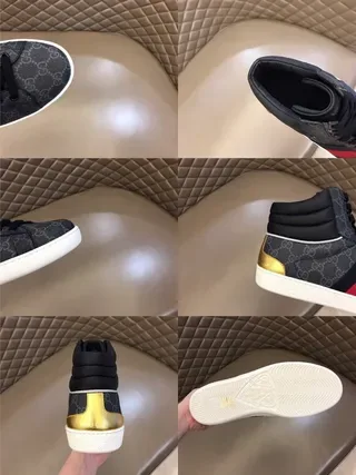 Gucci Screener Black Gray Red Green Gold Lifestyle Sneakers 5