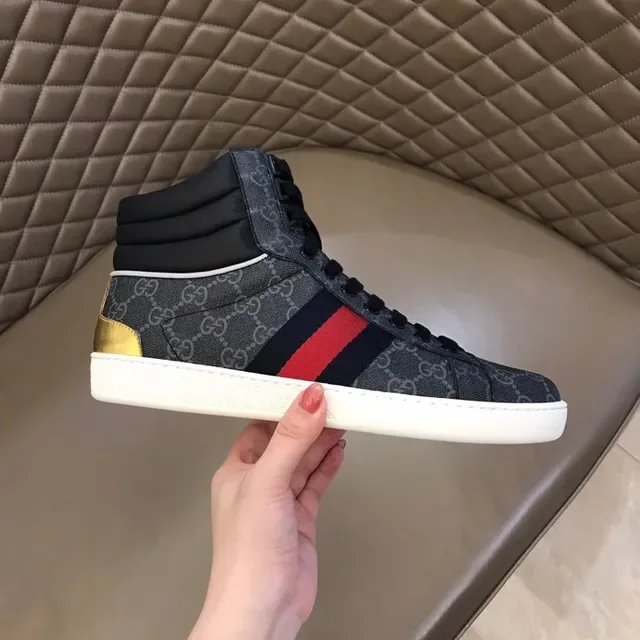 Gucci Screener Black Gray Red Green Gold Lifestyle Sneakers 6