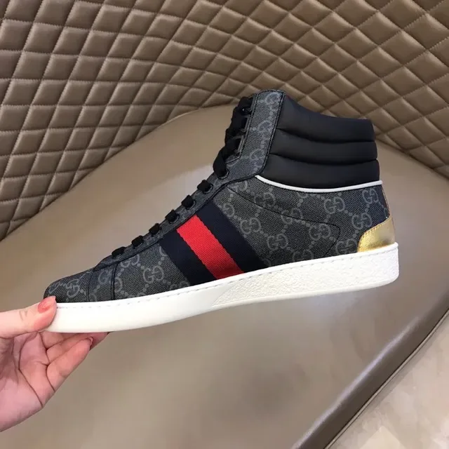 Gucci Screener Black Gray Red Green Gold Lifestyle Sneakers 8