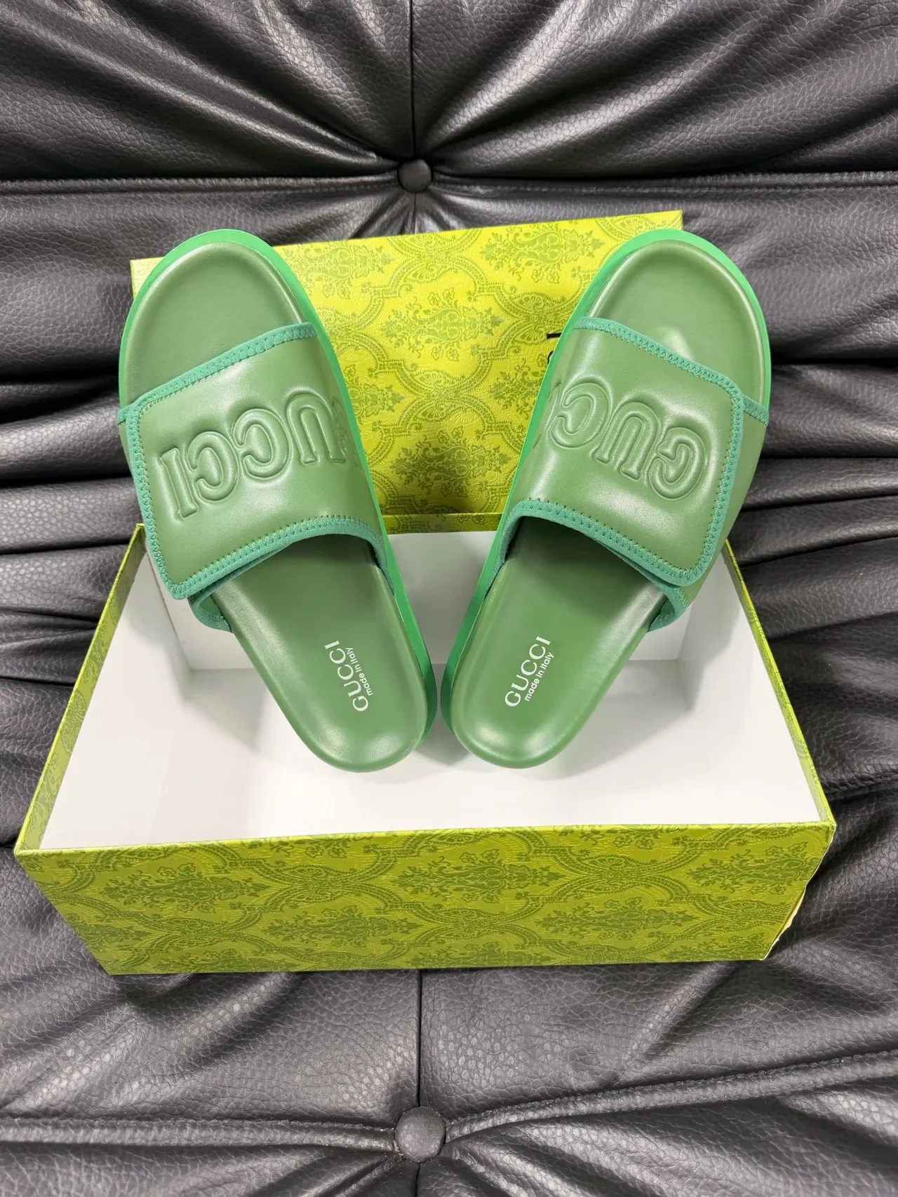Gucci Screener Green Slide Slippers 3