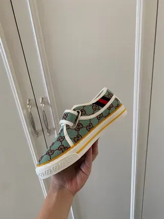 Gucci Screener Mint Green GG Monogram Velcro Strap Lifestyle Sneakers 8
