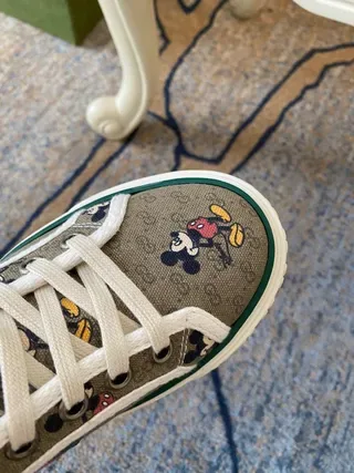 Gucci Screener Monogram Canvas Green Red Web High-Top Lifestyle Sneakers 5