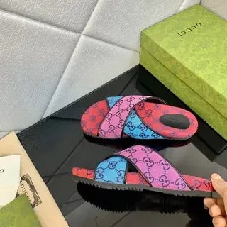 Gucci Screener Multicolor GG Monogram Casual Sandals