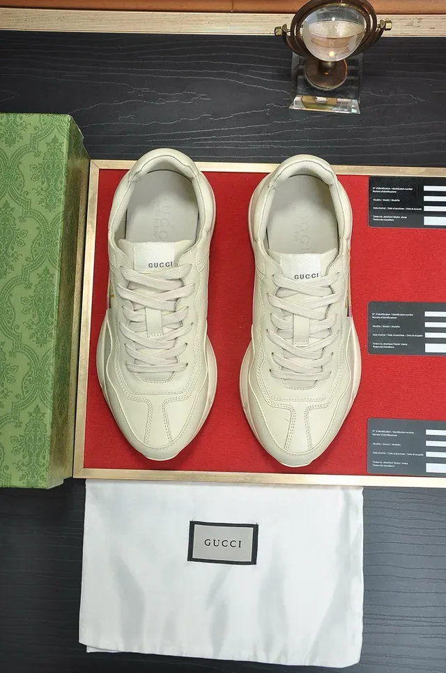 Gucci Screener Off-White Leather Lifestyle Sneakers 5