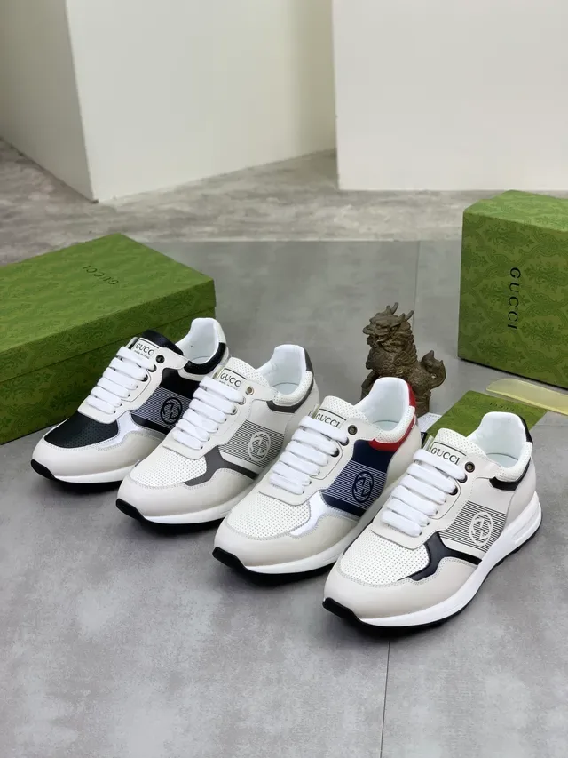 Gucci Screener White Navy Red Lifestyle Sneakers 2