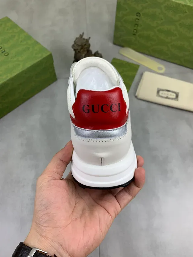 Gucci Screener White Navy Red Lifestyle Sneakers 4