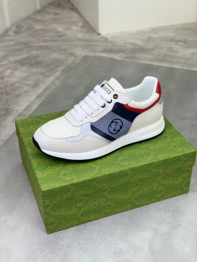 Gucci Screener White Navy Red Lifestyle Sneakers 5