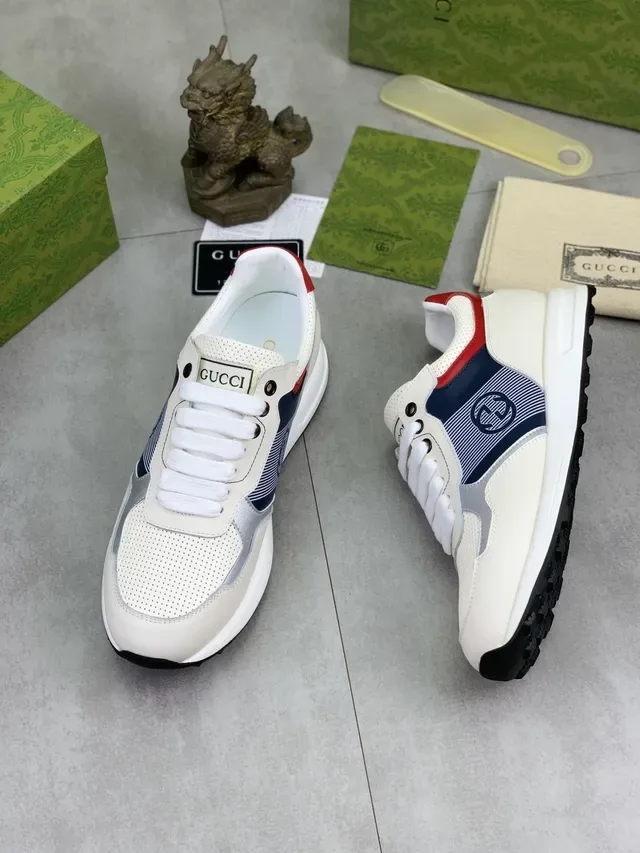 Gucci Screener White Navy Red Lifestyle Sneakers 6