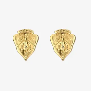 Gucci Shield Crest Gold-Tone Earrings