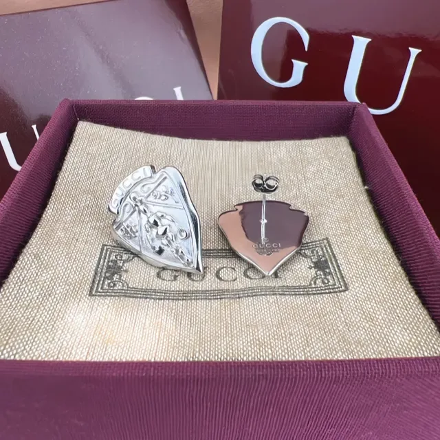Gucci Shield Crest Gold-Tone Earrings 3