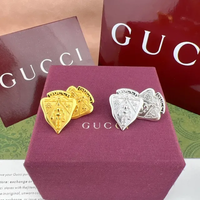Gucci Shield Crest Gold-Tone Earrings 7